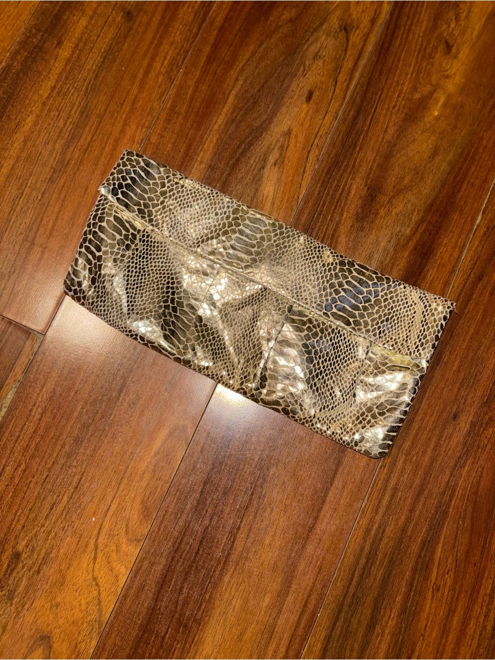 Style & Co. Snake-Embossed Metallic Clutch in Gold